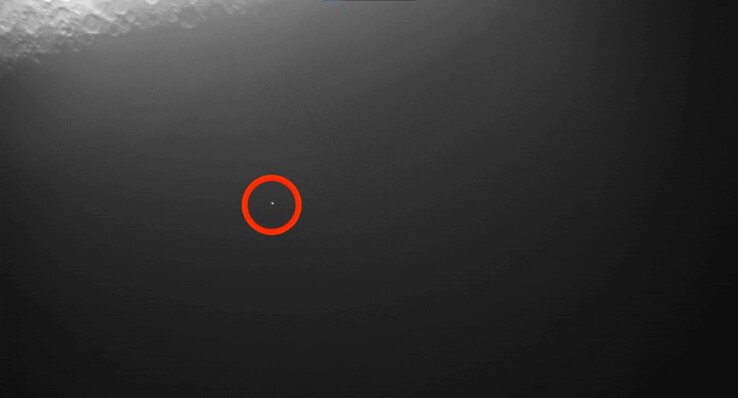 A Holdra való becsapódást bemutató képernyőkép. (Kép forrása: Armagh Obszervatórium)