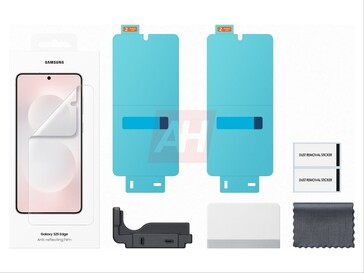 Galaxy Az S25 Edge kiszivárgott képe tükröződésgátló képernyővédőt mutat. (Kép forrása: Android Headlines)
