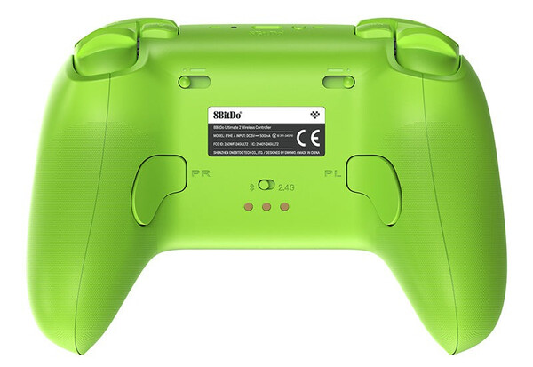 A 8BitDo Ultimate 2 vezeték nélküli vezérlő hátoldalán egy fizikai kapcsoló található, amellyel váltogathat a Bluetooth és a 2,4 GHz-es üzemmódok között. (Kép forrása: 8BitDo)