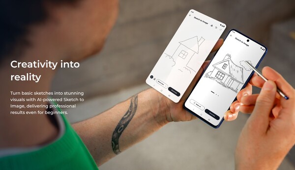 A Motorola Edge 60 Stylus beépített tollával vázlatok és jegyzetek készíthetők. (Kép forrása: Motorola)