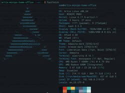 Az Artix teljes ellenőrzést biztosít a felhasználóknak a rendszerük felett, jóban-rosszban. (Kép forrása: Fastfetch saját PC)