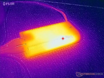 A hálózati adapter terhelés alatt 38 C fölé emelkedik