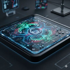 Egy fotonikus chip koncepcionális képe