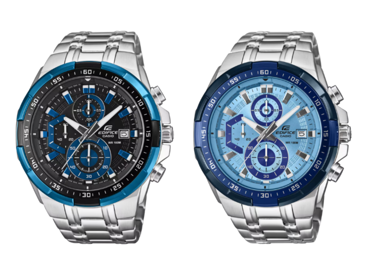 A Casio Edifice EFR539D-1A2V (balra) és EFR539DE-2AV (jobbra) órák. (Kép forrása: Casio)