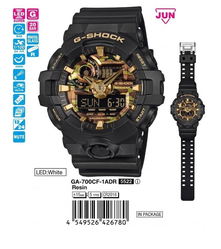 A Casio G-Shock GA-700CF-1A óra