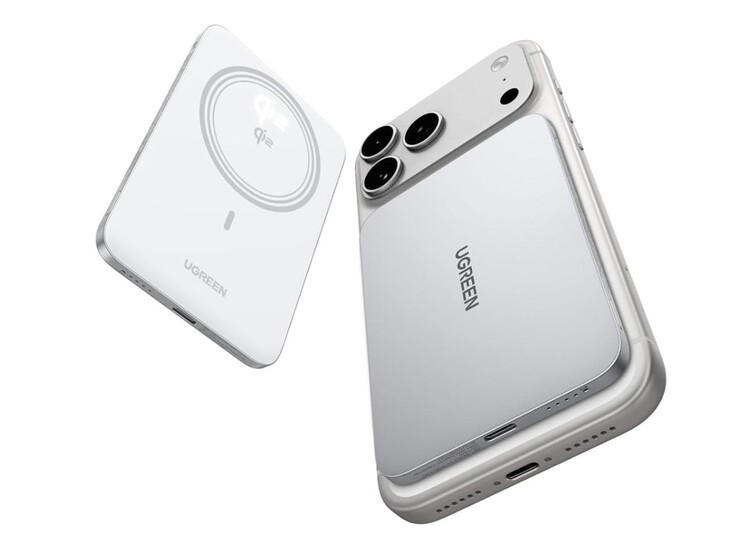 A fehér Ugreen MagFlow Air mágneses Power Bank (5000mAh, Qi2 15W)