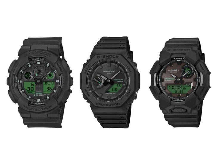 Balról jobbra: a Casio G-Shock GA-100BEG-1A, GA-B2100BEG-1A és GA-B010BEG-1A órák