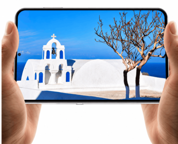 Coolpad Cool X Wide, amely vízszintes tájolásban egy tájképet jelenít meg