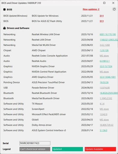 A beállításoktól függően egy másik képernyő is megjelenhet: Frissítések