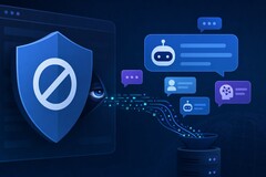 Egy olyan hirdetésblokkoló ábrázolása, amely titokban rögzíti a mesterséges intelligencia által generált csevegőüzeneteket