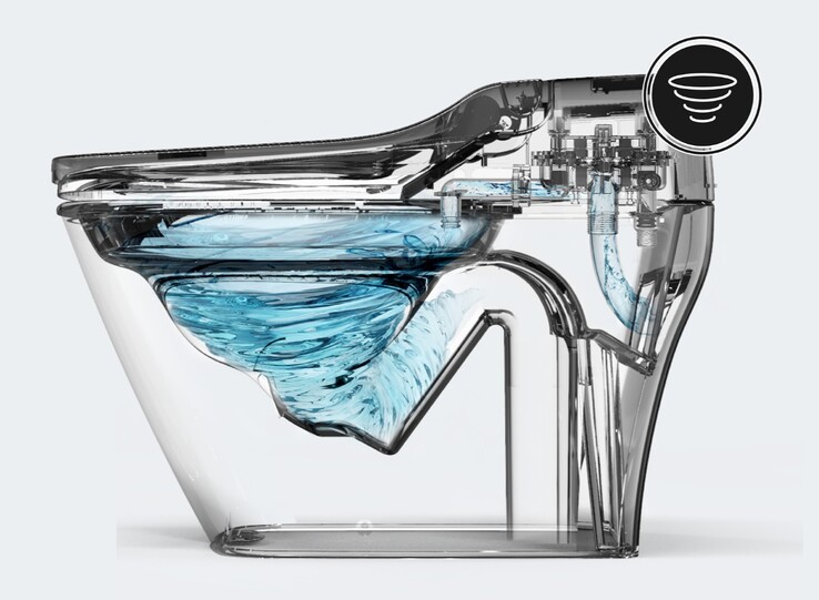 A Vovo Neo intelligens WC automatikus öblítéssel, a megfelelő vízmennyiséggel, az ülőidő függvényében. (Kép forrása: Vovo)