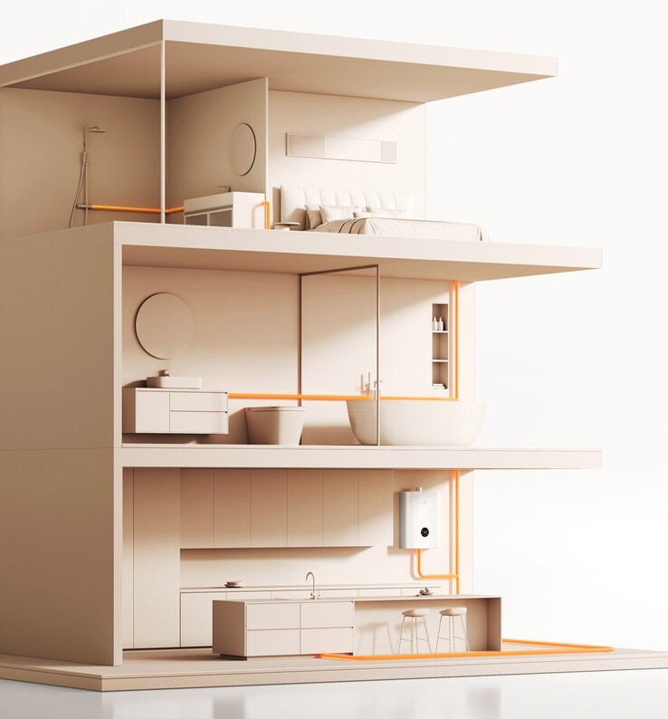 A Xiaomi Mijia Smart gázüzemű vízmelegítő 2 állandó hőmérsékletű nulla hideg víz 16L kiadás. (Kép forrása: Xiaomi)