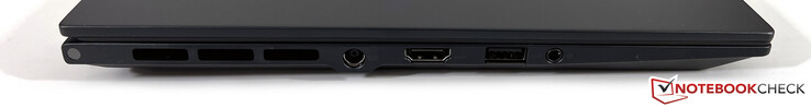 Left: Power supply, HDMI 2.1, USB-A 3.2 Gen.2 (10Gbps), 3.5mm audio