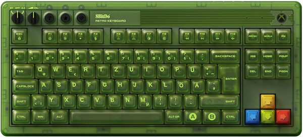 8BitDo Retro 87 mechanikus billentyűzet Xbox Edition DE elrendezés. (Kép forrása: 8BitDo)