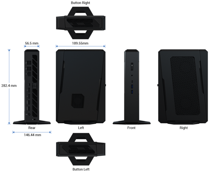 Asus NUC 15 Performance méretek (kép forrása: Asus)