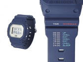 A Casio G-Shock DW-5600CH25-2 óra és a szíj közeli képe - fehér háttér előtt. (Kép forrása: Challenger - szerkesztve)