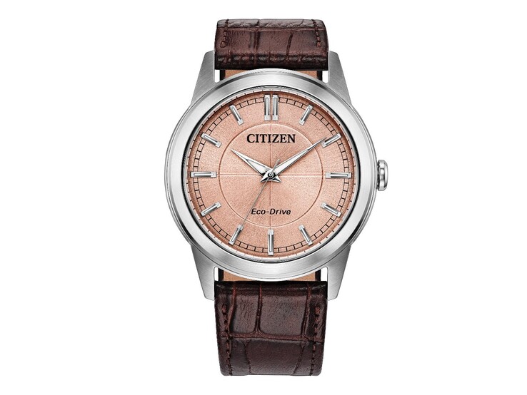 A Citizen Rolan AW2110-14Z modell lazacszínű számlappal, rozsdamentes acél tokokkal és barna bőr szíjjal rendelkezik.