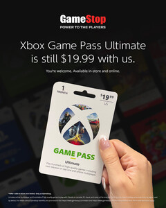 A GameStop közösségi média posztjának képernyőmentése az &quot;olcsóbb&quot; Xbox Game Pass ajánlatok marketingje (kép forrása: GameStop)