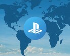 A PlayStation-fiók logója a világtérképen