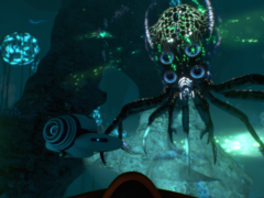 A Subnauticában a Leviatánokkal való szembenézés könnyen a játék egyik legjobb élménye. A képen - egy ingame screenshot. (Kép forrása: Steam)