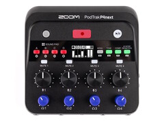 A Zoom PodTrak P4next AI zajcsökkentéssel, énekhang-csiszolással és hangtömörítéssel csiszolt podcastokat készít. (Kép forrása: Zoom)