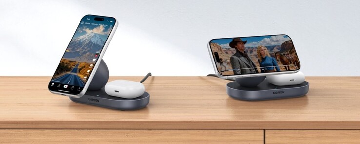 Az Ugreen 15W 2 az 1-ben mágneses vezeték nélküli töltő. (Kép forrása: Ugreen)