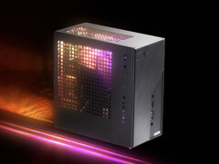 A DeskMini X600 egy B860-as alaplapot használ, és az itt látható belső RGB fénycsíkkal is felszerelhető. (Kép forrása: ASRock)