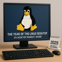 A Linux eléri az 5%-os részesedést az asztali operációs rendszerek piacán, ami a fogyasztók és a játékosok körében növekvő elfogadottságot jelez. (A kép a ChatGPT segítségével készült)