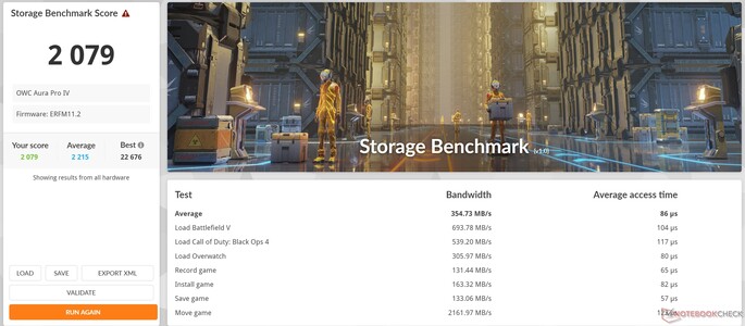 3DMark tárolási pontszám