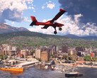 Hobart, Tasmánia, Ausztrália, ahogy a Microsoft Flight Simulator 2024 legújabb frissítésében látható.
