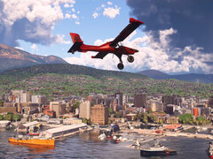 Hobart, Tasmánia, Ausztrália, ahogy a Microsoft Flight Simulator 2024 legújabb frissítésében látható.