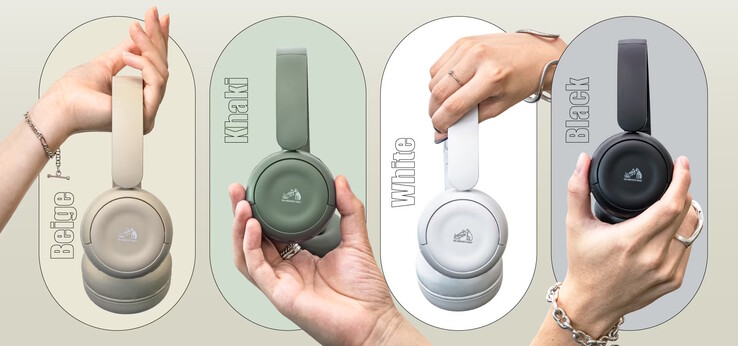 A JVC Kenwood HA-S60W fejhallgató négy nyugtató matt színben - bézs, khaki, fehér és fekete - kapható. (Kép forrása: JVC Kenwood)