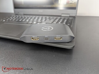 Hátul: 2x HDMI 2.0, 1x USB-C (5Gb/s)