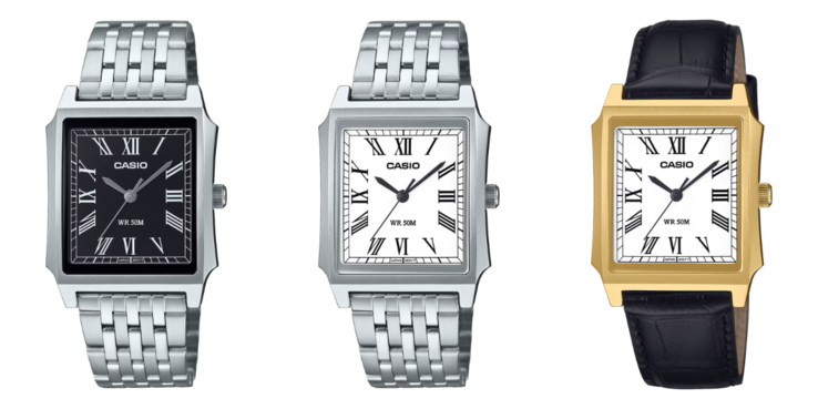 Balról jobbra: a Casio MTP-B190D-1BV, MTP-B190D-7BV és MTP-B190GL-7BV órák. (Kép forrása: Casio)