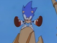 A Sonic CD nyitányának AI-felskálázott renderelése
