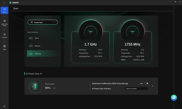 GiMATE teljesítményprofilok