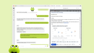 A Dot áttekinti az új tesztadatokat, frissít egy elemzést, és e-mail-tervezetet készít az eredményekkel emberi jóváhagyásra.
