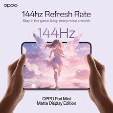 Oppo Pad Mini 144Hz-es kijelző
