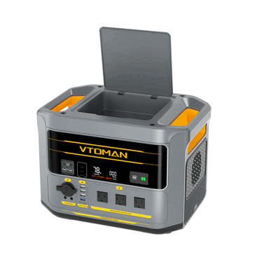 A Vtoman FlashSpeed 2400 hordozható erőmű lapos tetejű kialakítással rendelkezik