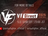 A rajongók világszerte megnézhetik vagy tükrözhetik a VF Direct közvetítést (Kép forrása: SEGA via X)