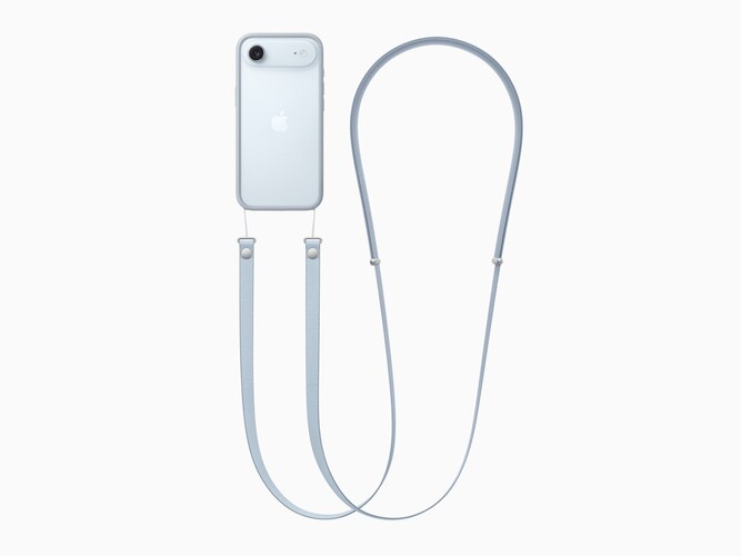 Az iPhone Air keresztpánt világoskék színben.(Kép forrása: Apple)