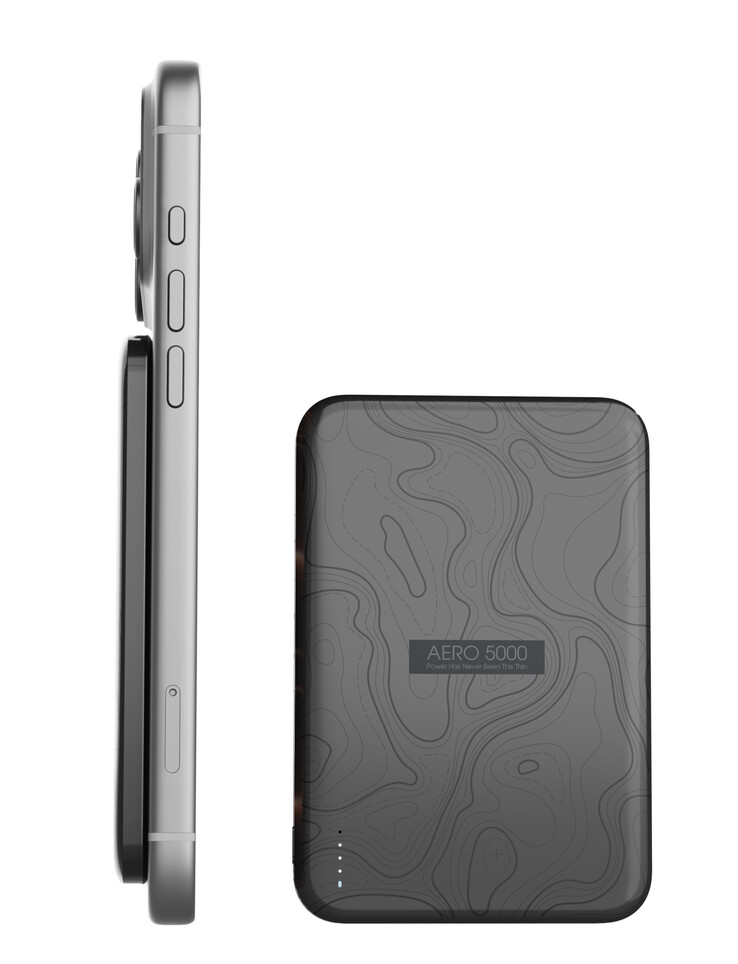 A Tessan Aero 5000 powerbank mágneses úton tölti a MagSafe-kompatibilis telefonokat.