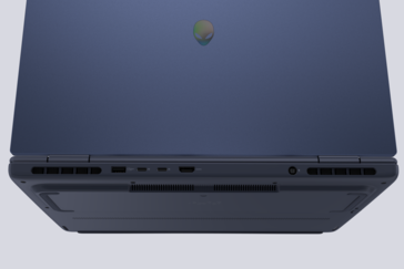 Hátul: Gen. 1, 2x USB-C 3.2 Gen. 2 w/ DisplayPort 1.4, HDMI 2.1, AC adapter (Kép forrása: Dell)