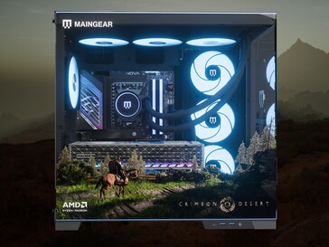 Maingear Crimson Desert Limited Edition PC bal oldala látható