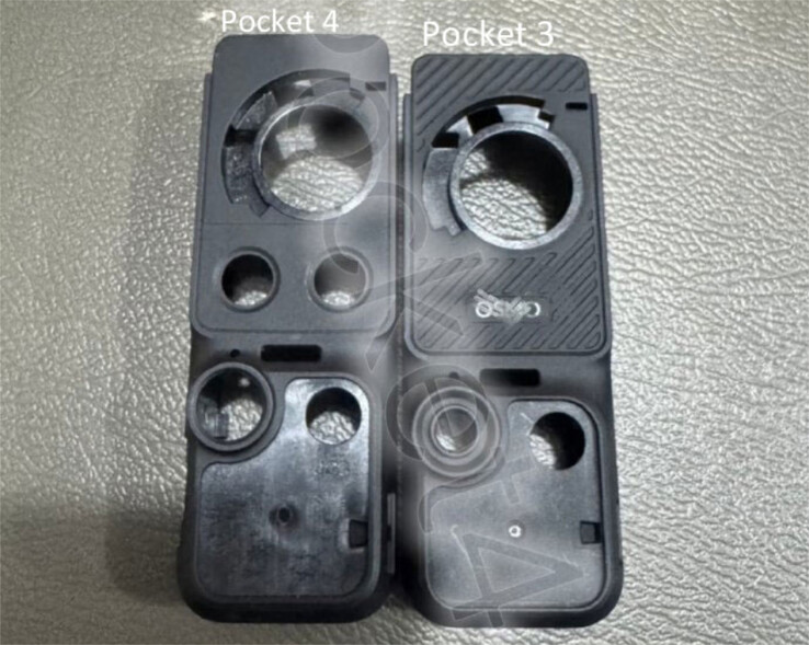 Az Osmo Pocket 4 és a Pocket 3 kijelző és kameraelemek nélkül, balról jobbra. (Kép forrása: via The New Camera)