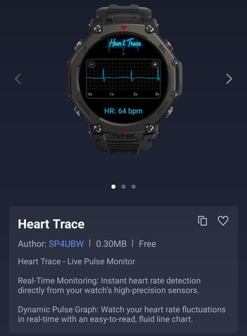A Heart Trace alkalmazás Amazfit okosórákhoz