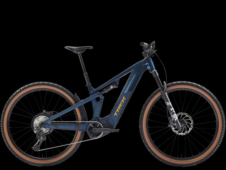 A Trek Powerfly+ FS 8 Gen 4 zsályakék színváltozatban