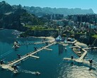 Egy kép, amely egy futurisztikus várost mutat Anno 2205-ben.