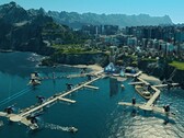 Egy kép, amely egy futurisztikus várost mutat Anno 2205-ben.