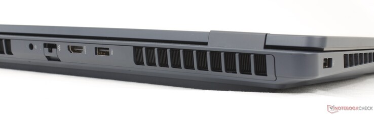 Hátoldal: hálózati adapter, RJ-45 (1 Gbps), HDMI 2.1, USB-A (10 Gbitps)
